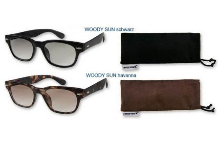 2 Stück Woody Lese-Sonnenbrillen im Wayfarer-Style